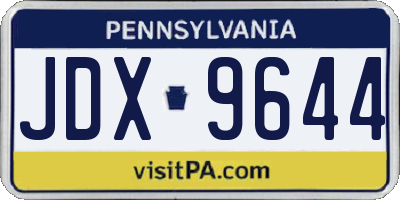 PA license plate JDX9644