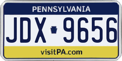 PA license plate JDX9656