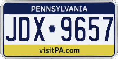 PA license plate JDX9657