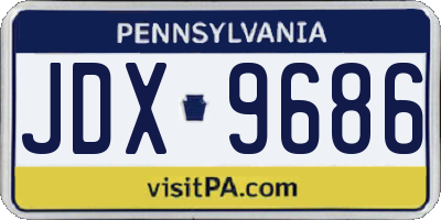 PA license plate JDX9686