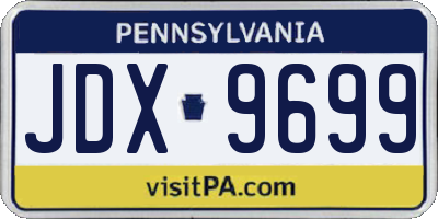 PA license plate JDX9699