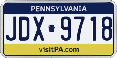PA license plate JDX9718