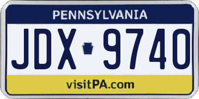 PA license plate JDX9740