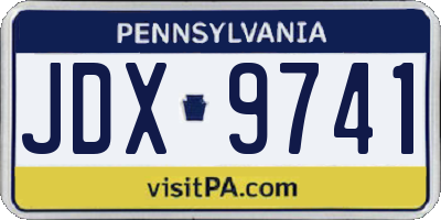 PA license plate JDX9741