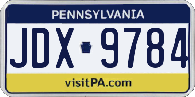 PA license plate JDX9784