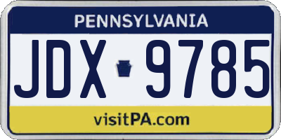 PA license plate JDX9785