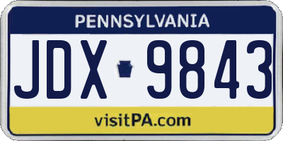 PA license plate JDX9843