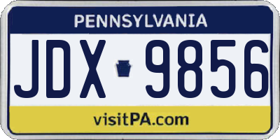 PA license plate JDX9856