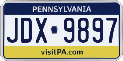 PA license plate JDX9897