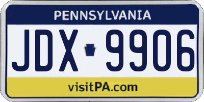 PA license plate JDX9906