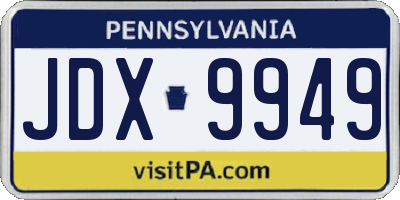 PA license plate JDX9949