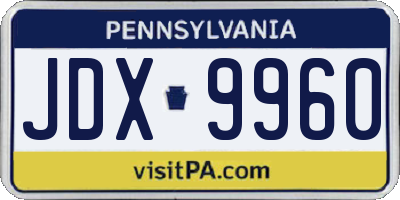 PA license plate JDX9960