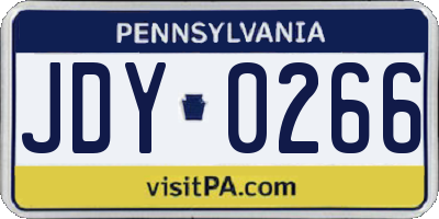 PA license plate JDY0266