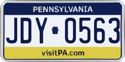 PA license plate JDY0563