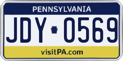 PA license plate JDY0569