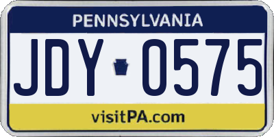PA license plate JDY0575