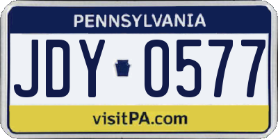 PA license plate JDY0577
