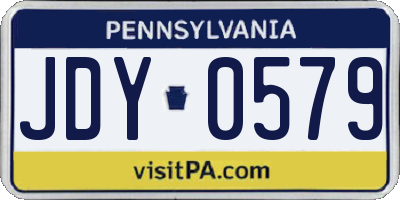 PA license plate JDY0579