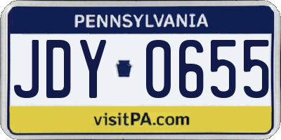 PA license plate JDY0655