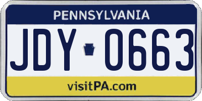 PA license plate JDY0663