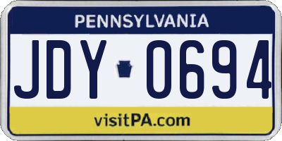 PA license plate JDY0694
