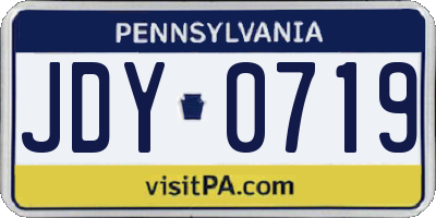 PA license plate JDY0719