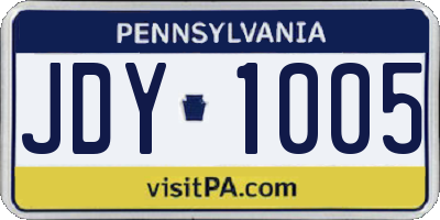 PA license plate JDY1005