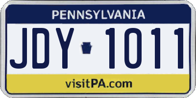 PA license plate JDY1011