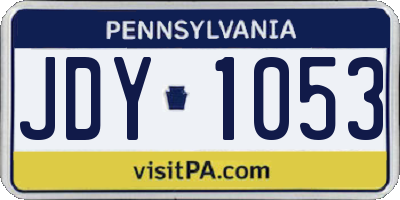 PA license plate JDY1053