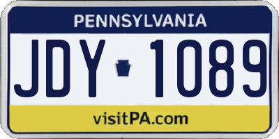 PA license plate JDY1089