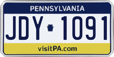 PA license plate JDY1091