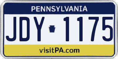 PA license plate JDY1175