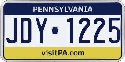 PA license plate JDY1225