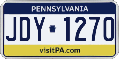 PA license plate JDY1270