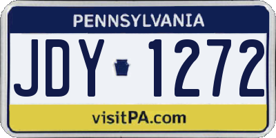 PA license plate JDY1272