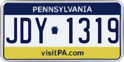 PA license plate JDY1319