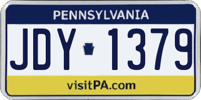 PA license plate JDY1379