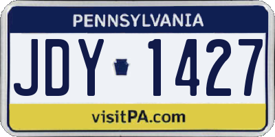 PA license plate JDY1427