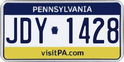 PA license plate JDY1428