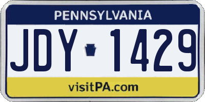 PA license plate JDY1429