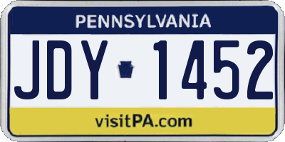 PA license plate JDY1452
