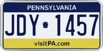 PA license plate JDY1457