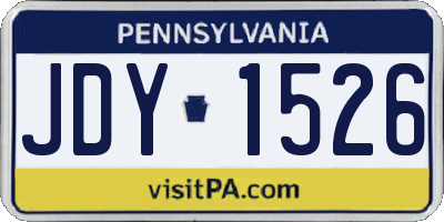 PA license plate JDY1526