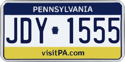 PA license plate JDY1555
