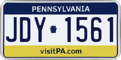 PA license plate JDY1561