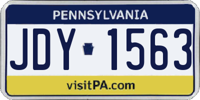 PA license plate JDY1563