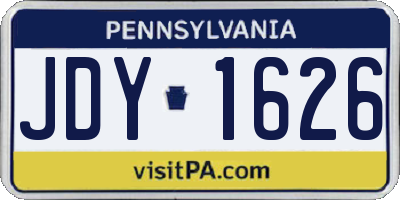 PA license plate JDY1626