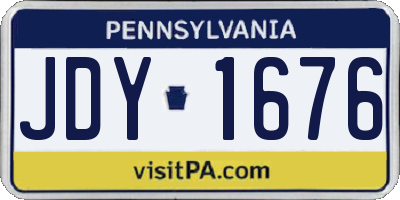 PA license plate JDY1676