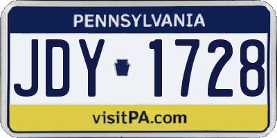 PA license plate JDY1728