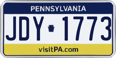 PA license plate JDY1773